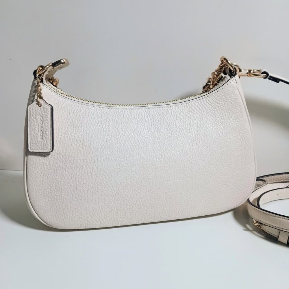 Coach Teri Shoulder Bag Pebble Leather Chalk CV934 - Picture 4 of 9